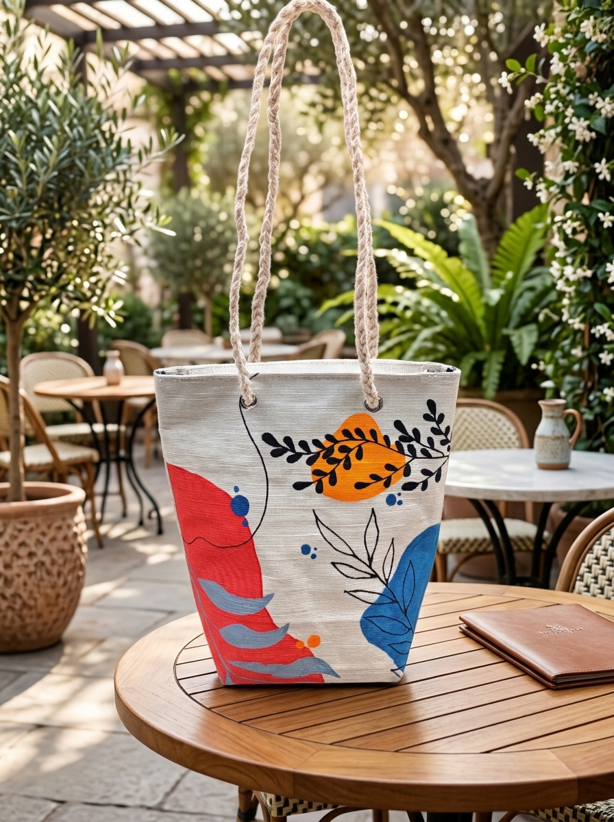 Modern Oasis" Abstract Prints Tote Bag