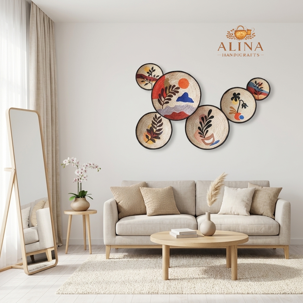 Artisanal Woven Jute Wall Decor Set