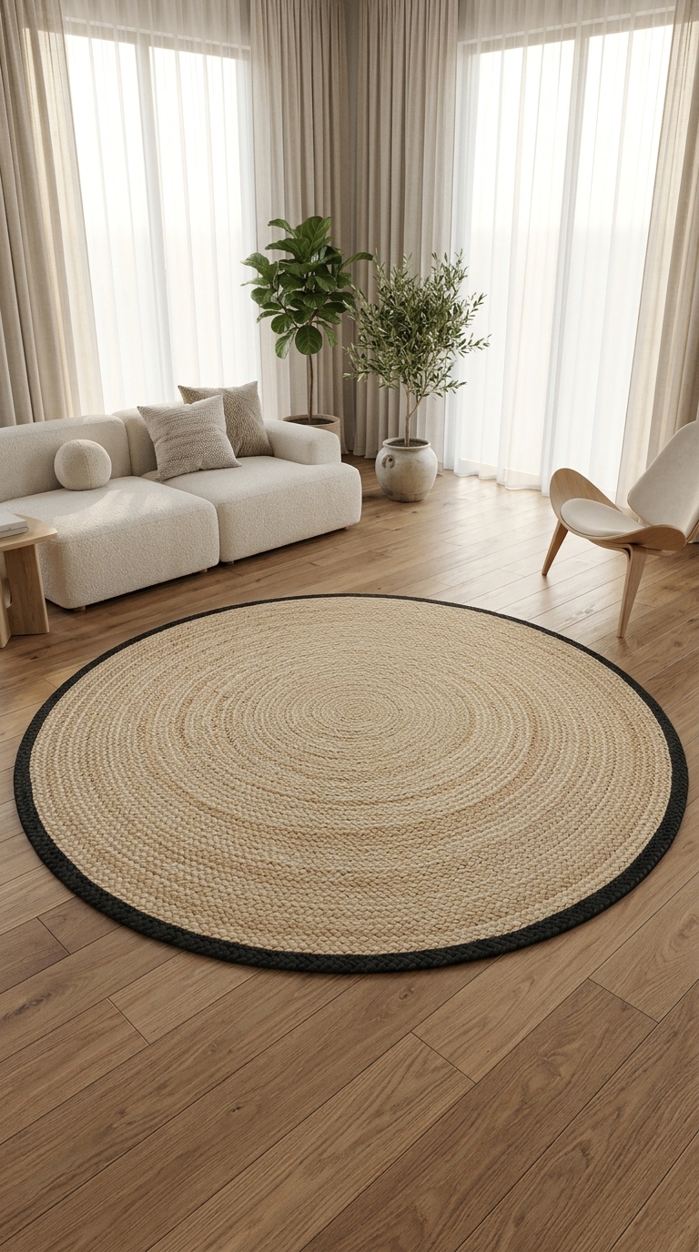 Boho Braided Mandala Circle Rug