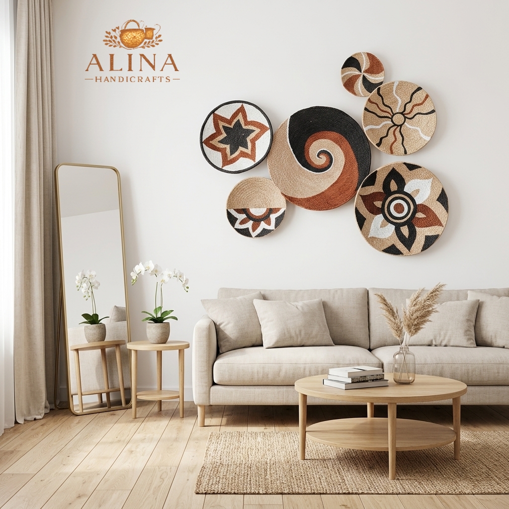 Artisanal Woven Jute Wall Decor Set